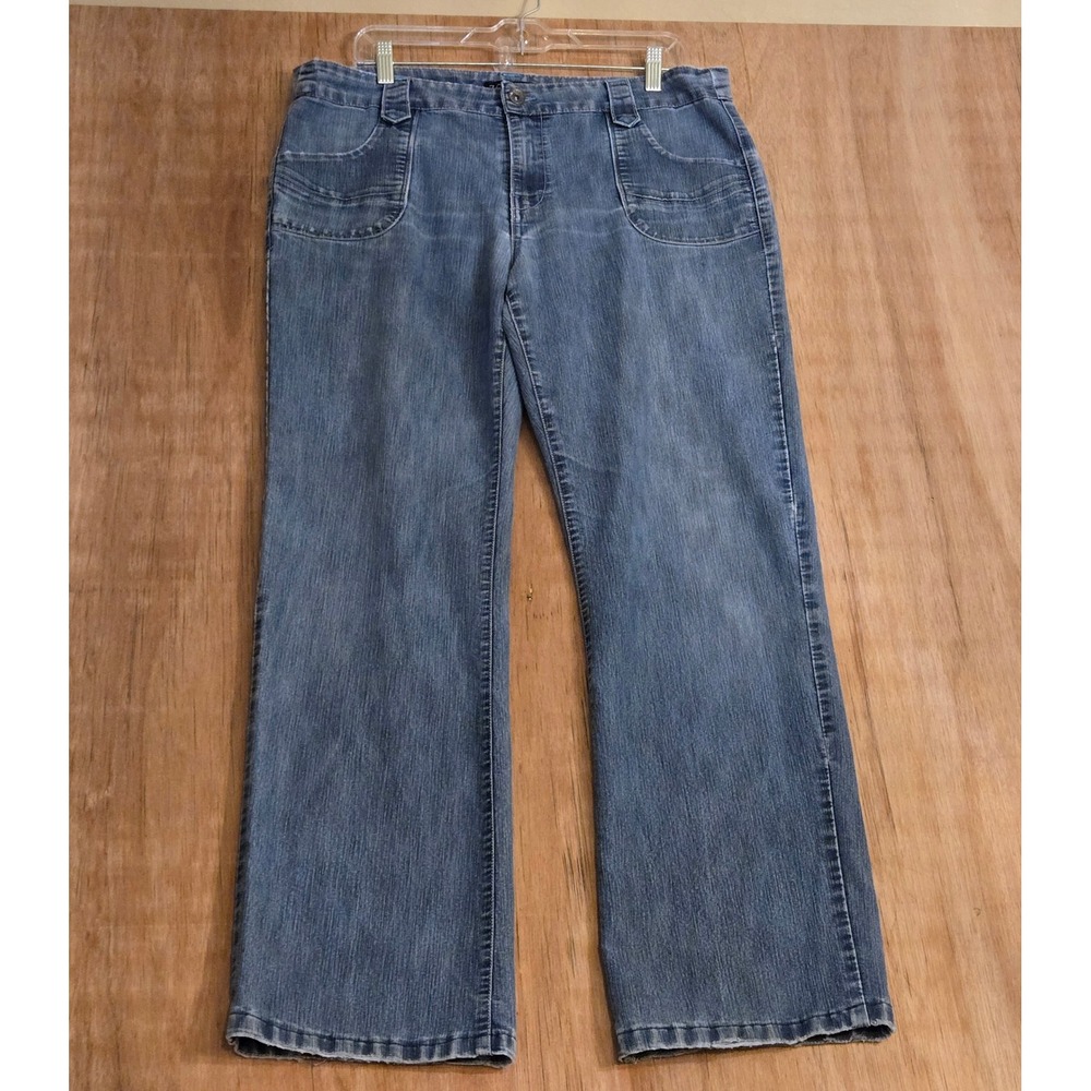 Z. CAVARICCI Wide Leg Jeans Womens Size 14 Madison Low Rise Y2K Stretch Denim